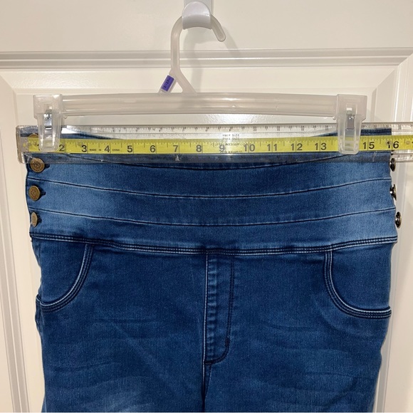 Tissini Womens Colombian Butt Lifting Stretch Jeans size 13 4 side buttons - Picture 3 of 11